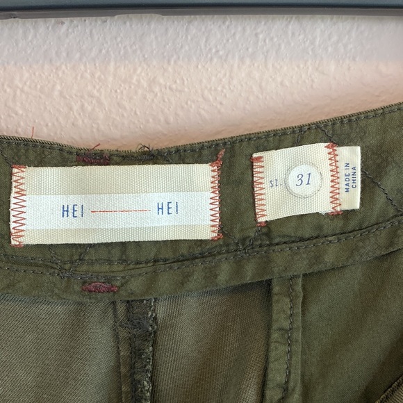 HEI HEI Anthropologie Olive pants size 31 - Picture 2 of 10